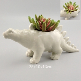 szara ceramika stegozaur dinozaura z roślinami