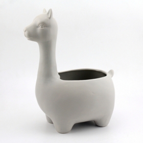 duża biała ceramiczna doniczka llama