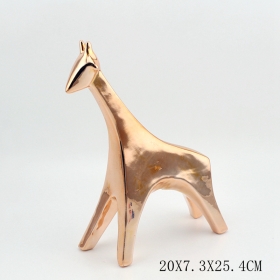 Różowe złoto ceramiczne figurki żyrafa abstrakcyjne sillouette
