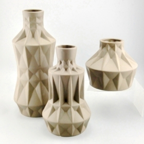duży ceramiczny wazon ceramiczny brązowy zestaw 3 szt