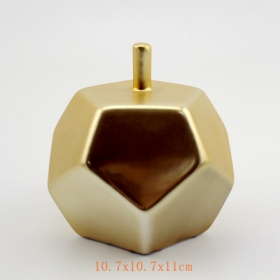 matowe złoto ceramiczne ozdobne figurki jabłoni fasetowane