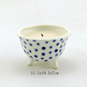 ceramiczny niebieski świecznik