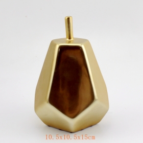 metaliczny matowy złoty ceramiczny prezent z figurką gruszki